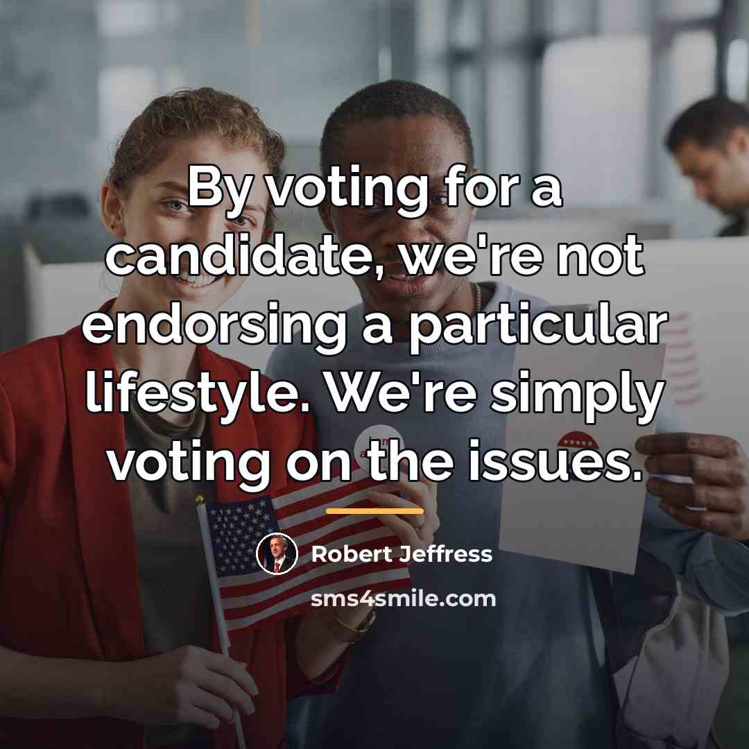 “By voting for a candidate, we're not endorsing a particular…” quote by Robert Jeffress