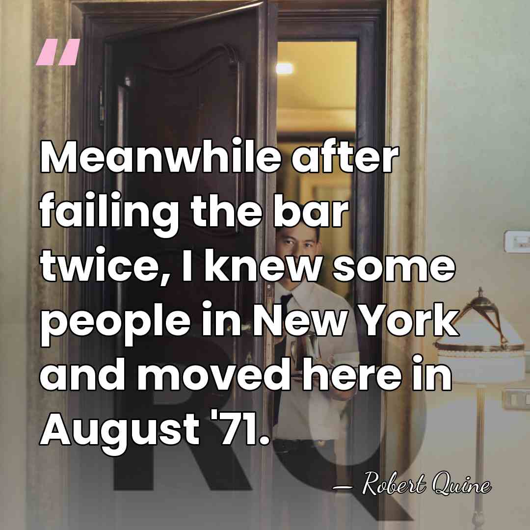 Meanwhile after failing the bar twice, I knew some people in New&hellip; - Robert Quine