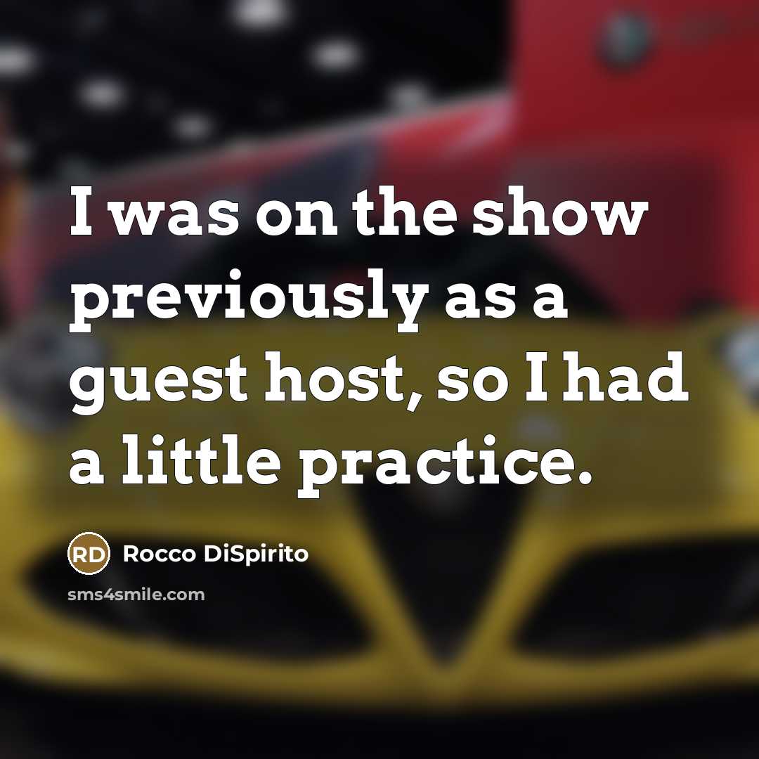 “I was on the show previously as a guest host,…” quote by Rocco DiSpirito