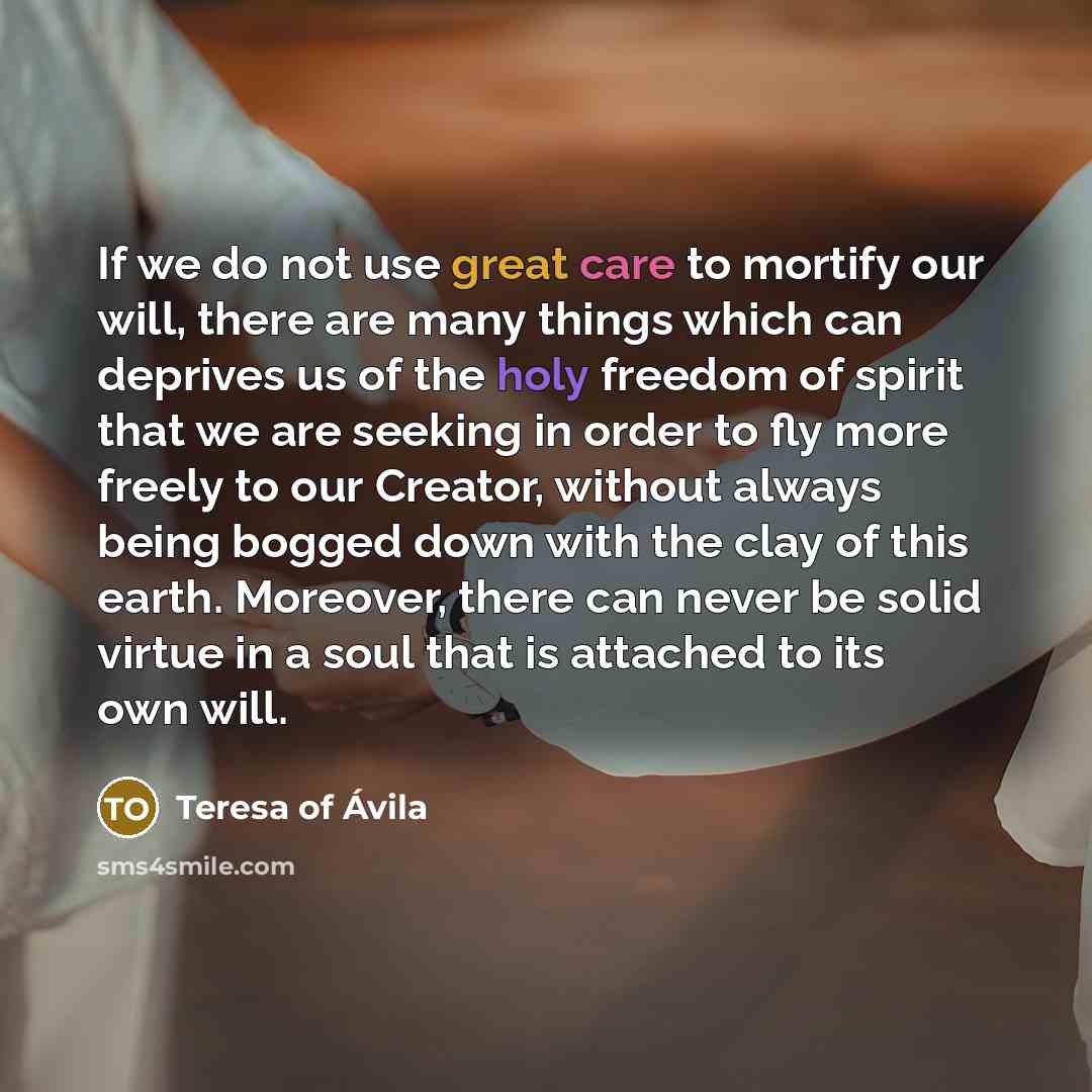 “If we do not use great care to mortify our…” quote by Teresa of Avila