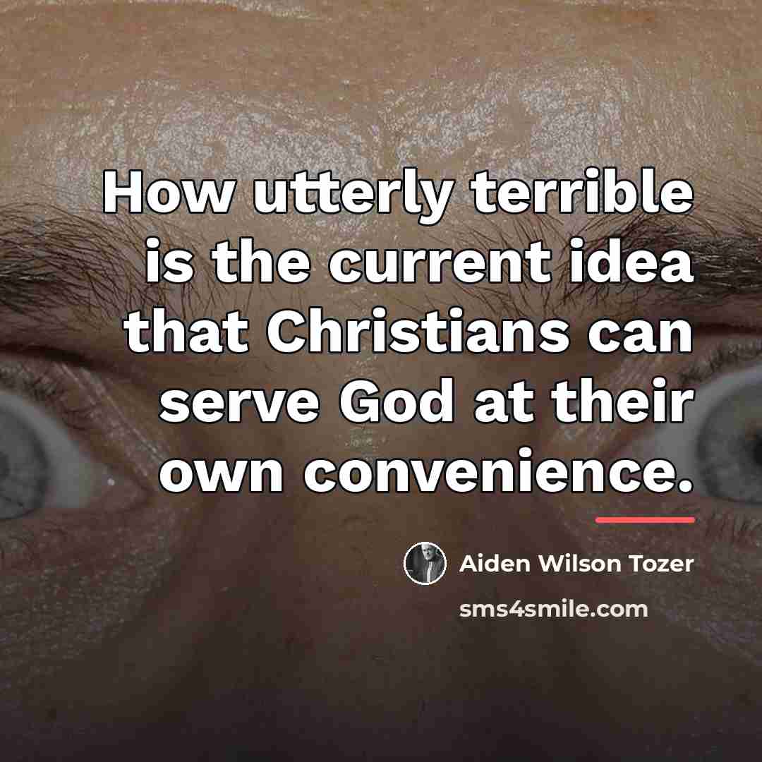 “How utterly terrible is the current idea that Christians can…” quote by Aiden Wilson Tozer