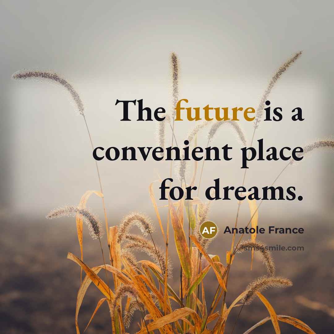 “The future is a convenient place for dreams.…” quote by Anatole France