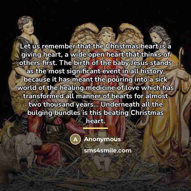 “Let us remember that the Christmas heart is a giving…” quote by Anonymous