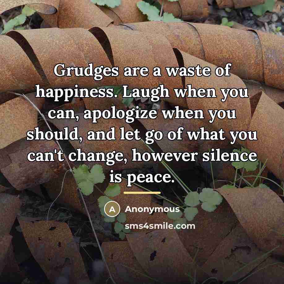 “Grudges are a waste of happiness. Laugh when you can,…” quote by Anonymous