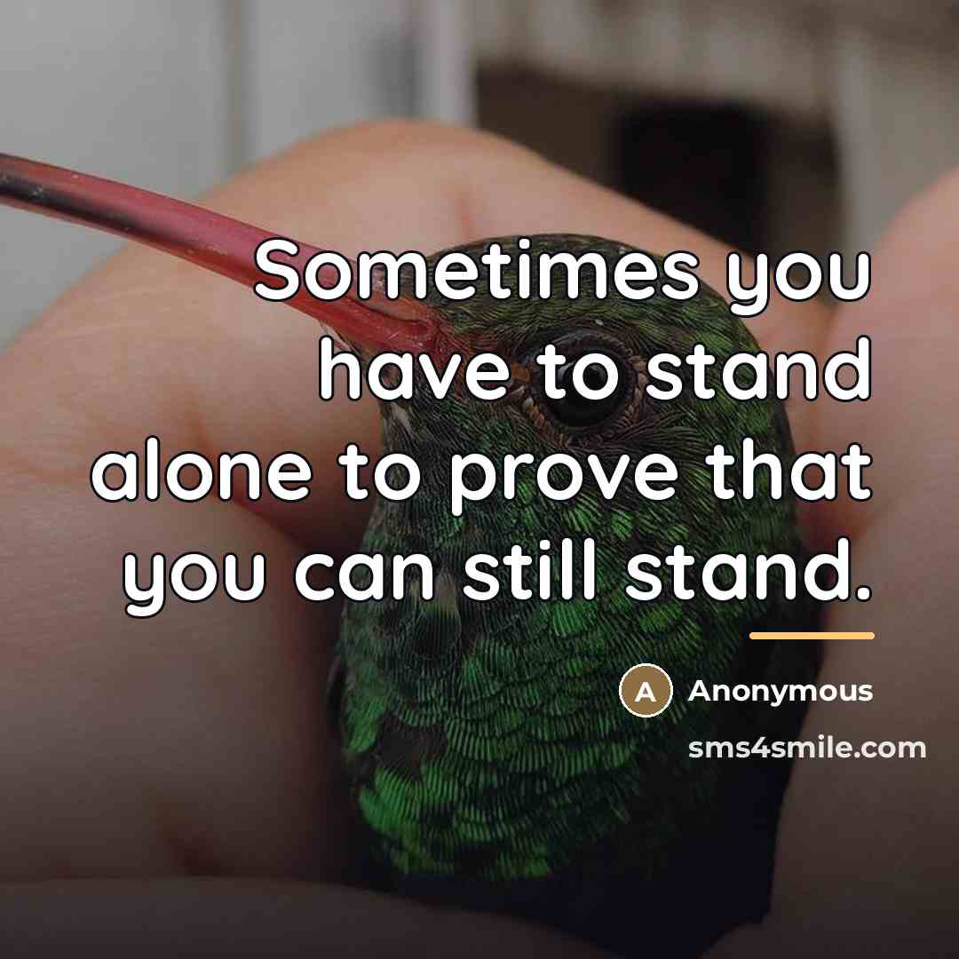 “Sometimes you have to stand alone to prove that you…” quote by Anonymous