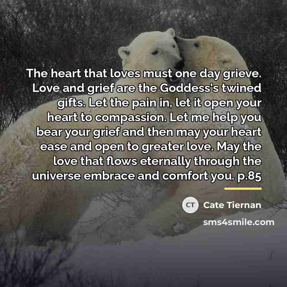 “The heart that loves must one day grieve. Love and…” quote by Cate Tiernan