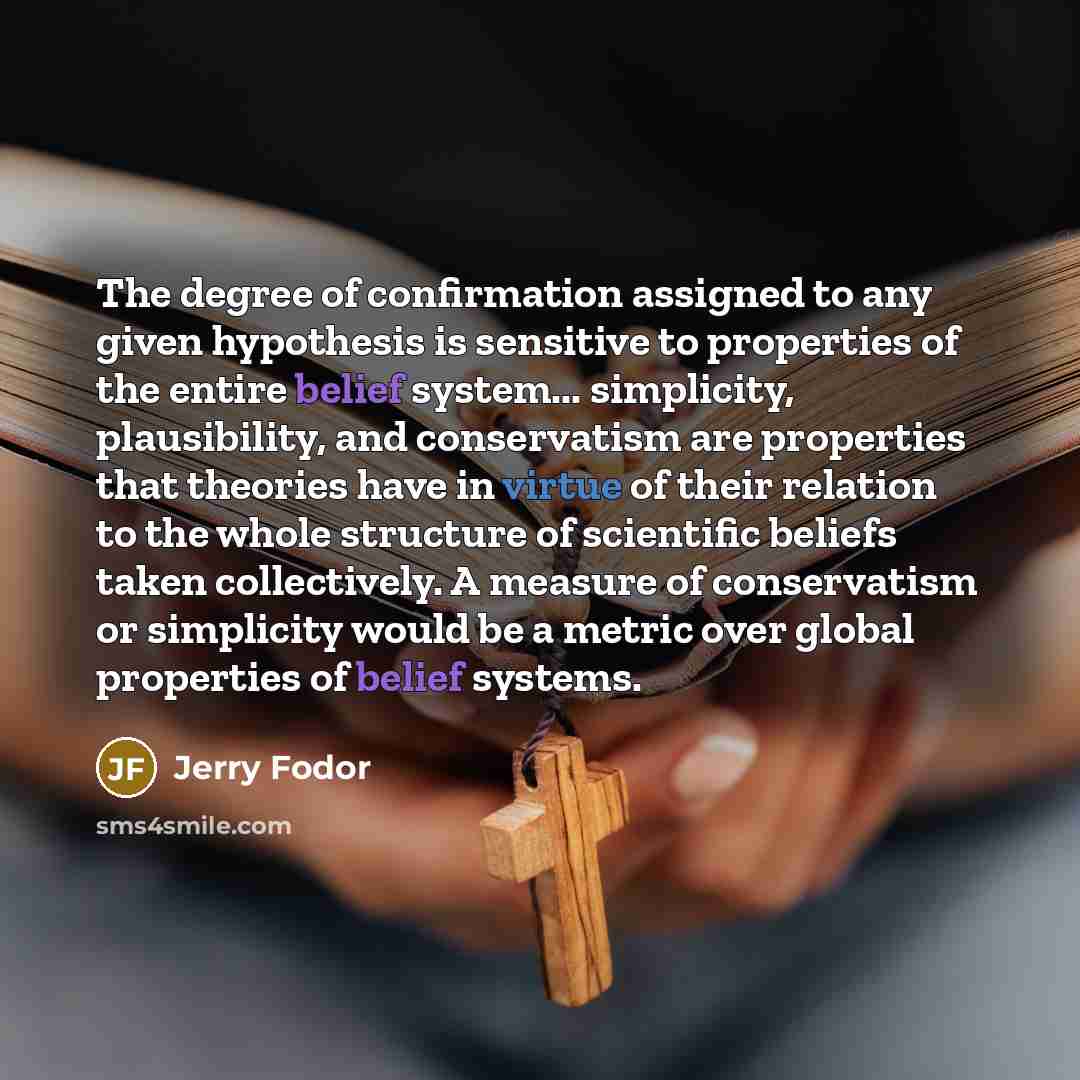“The degree of confirmation assigned to any given hypothesis is…” quote by Jerry Fodor