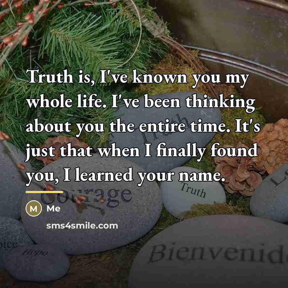 “Truth is, I've known you my whole life. I've been…” quote by Me