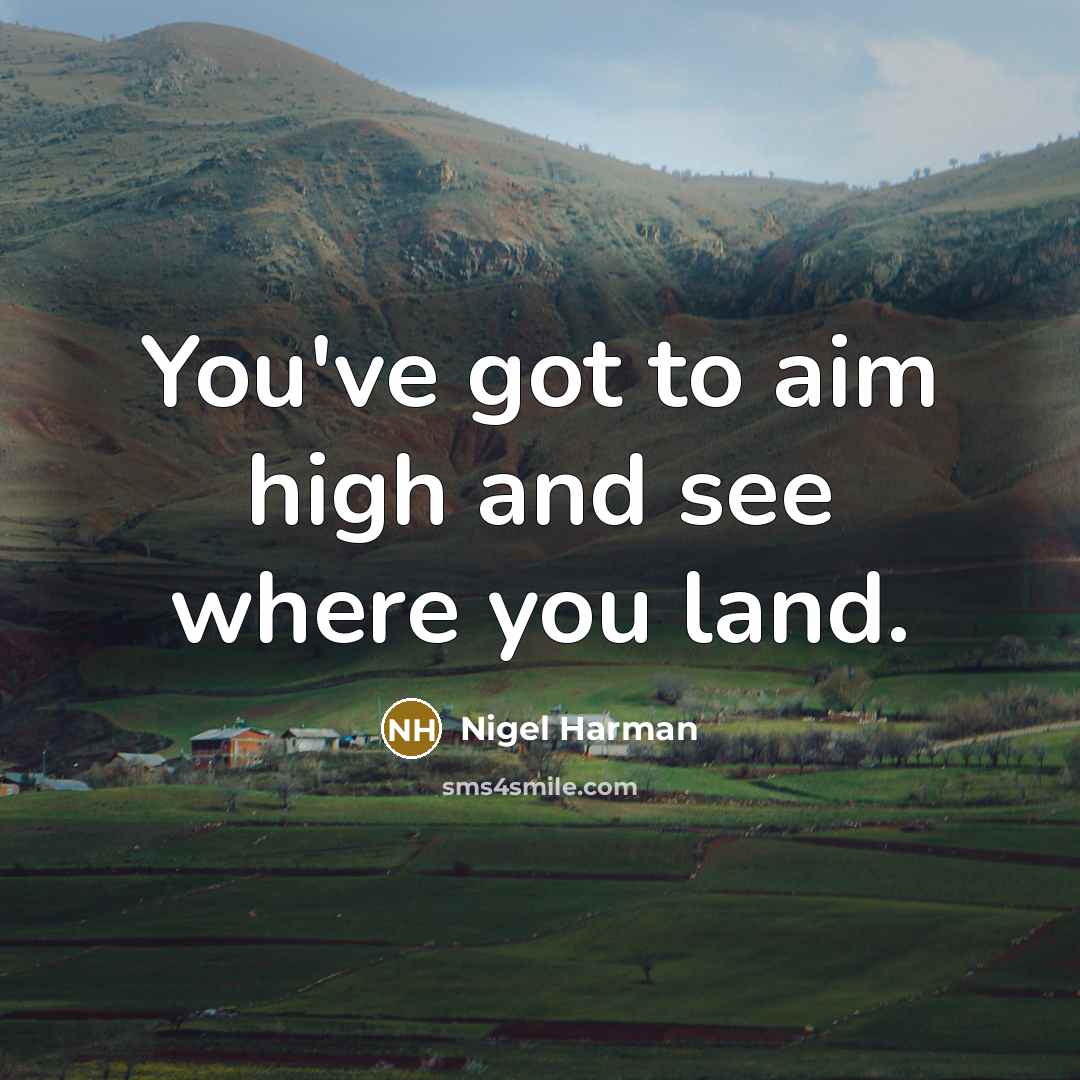 “You've got to aim high and see where you land.” quote by Nigel Harman