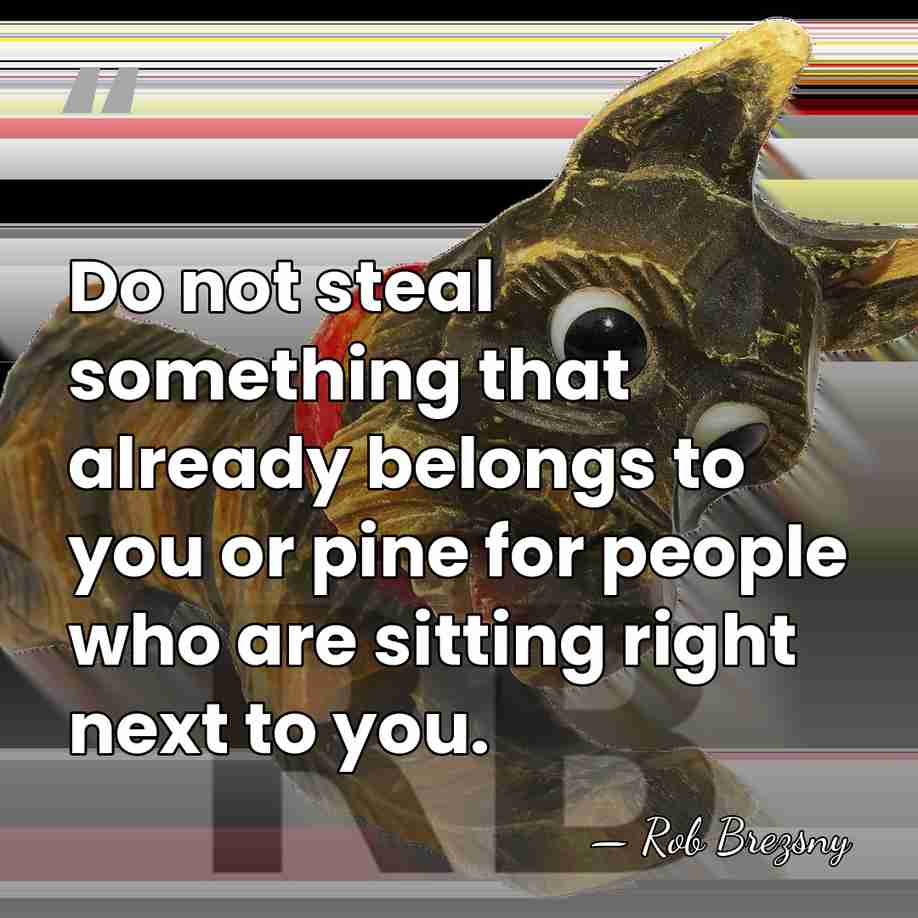 Do not steal something that already belongs to you or pine for&hellip; - Rob Brezsny