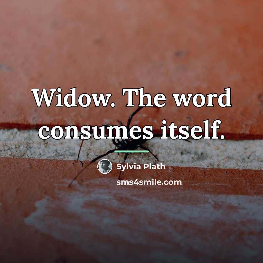 “Widow. The word consumes itself.…” quote by Sylvia Plath