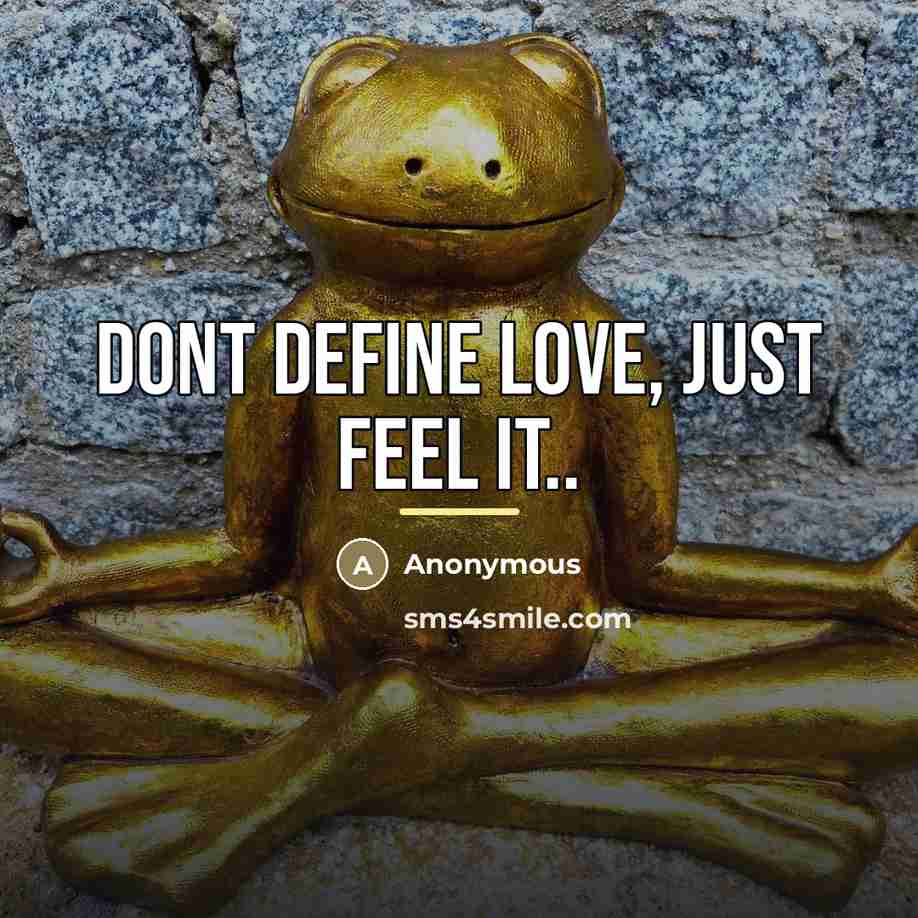 “Dont define love, just feel it..…” quote by Anonymous