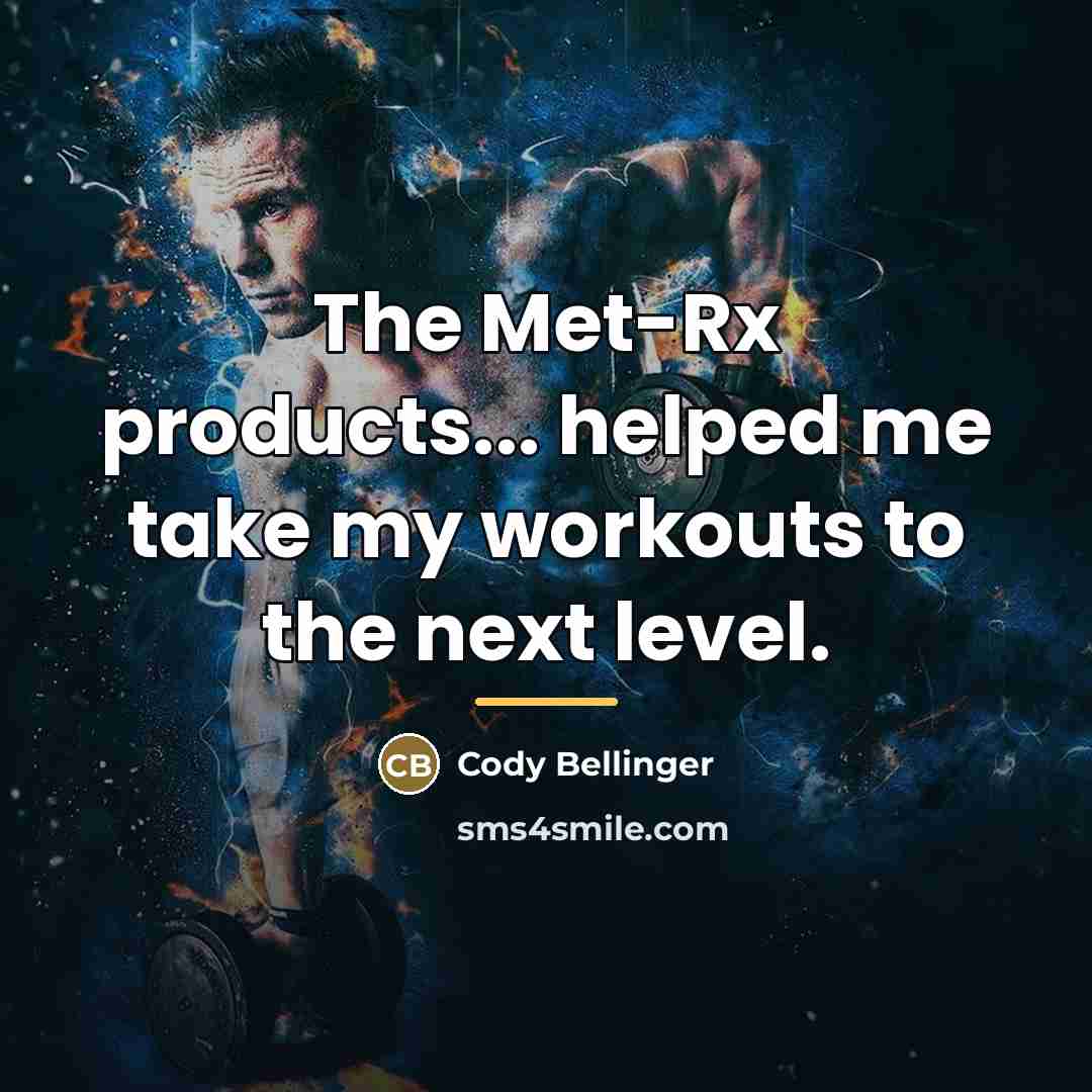 “The Met-Rx products... helped me take my workouts to the…” quote by Cody Bellinger