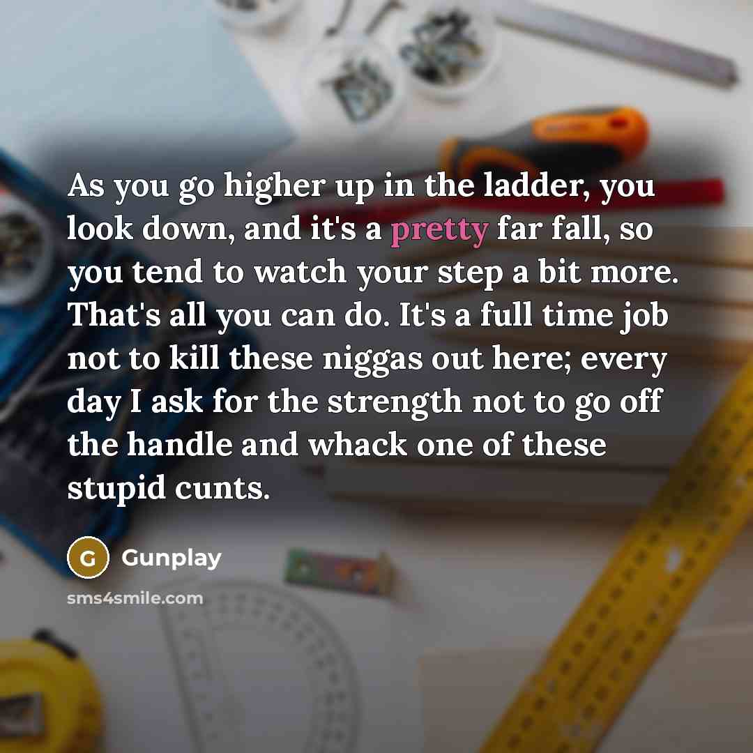 “As you go higher up in the ladder, you look…” quote by Gunplay