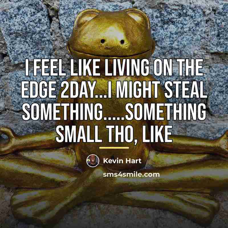 “I feel like living on the edge 2day...I might steal…” quote by Kevin Hart