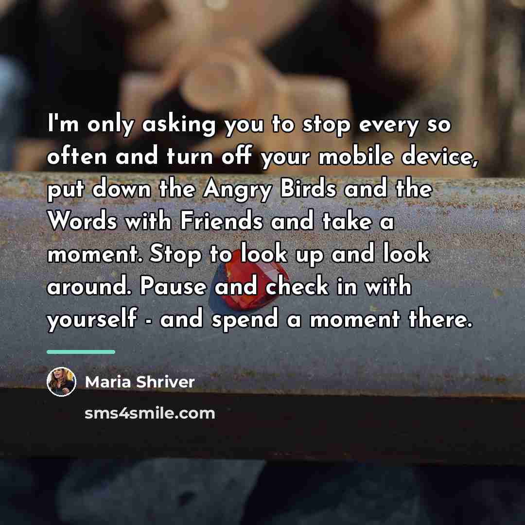 “I'm only asking you to stop every so often and…” quote by Maria Shriver