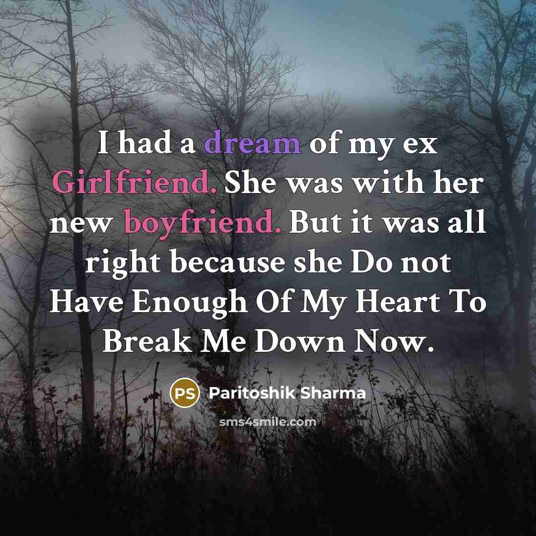 “I had a dream of my ex Girlfriend. She was…” quote by Paritoshik Sharma