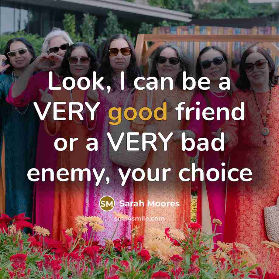 “Look, I can be a VERY good friend or a…” quote by Sarah Moores