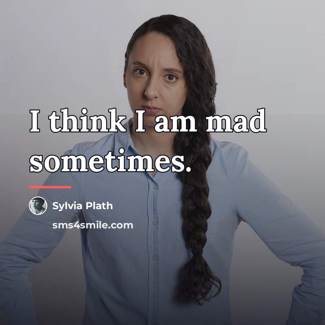 “I think I am mad sometimes.…” quote by Sylvia Plath