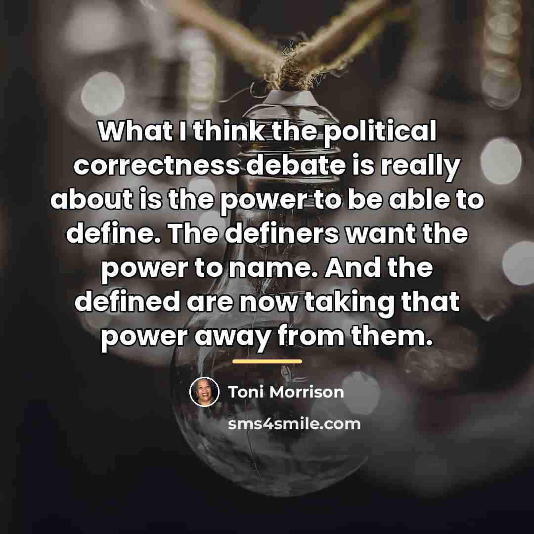 “What I think the political correctness debate is really about…” quote by Toni Morrison
