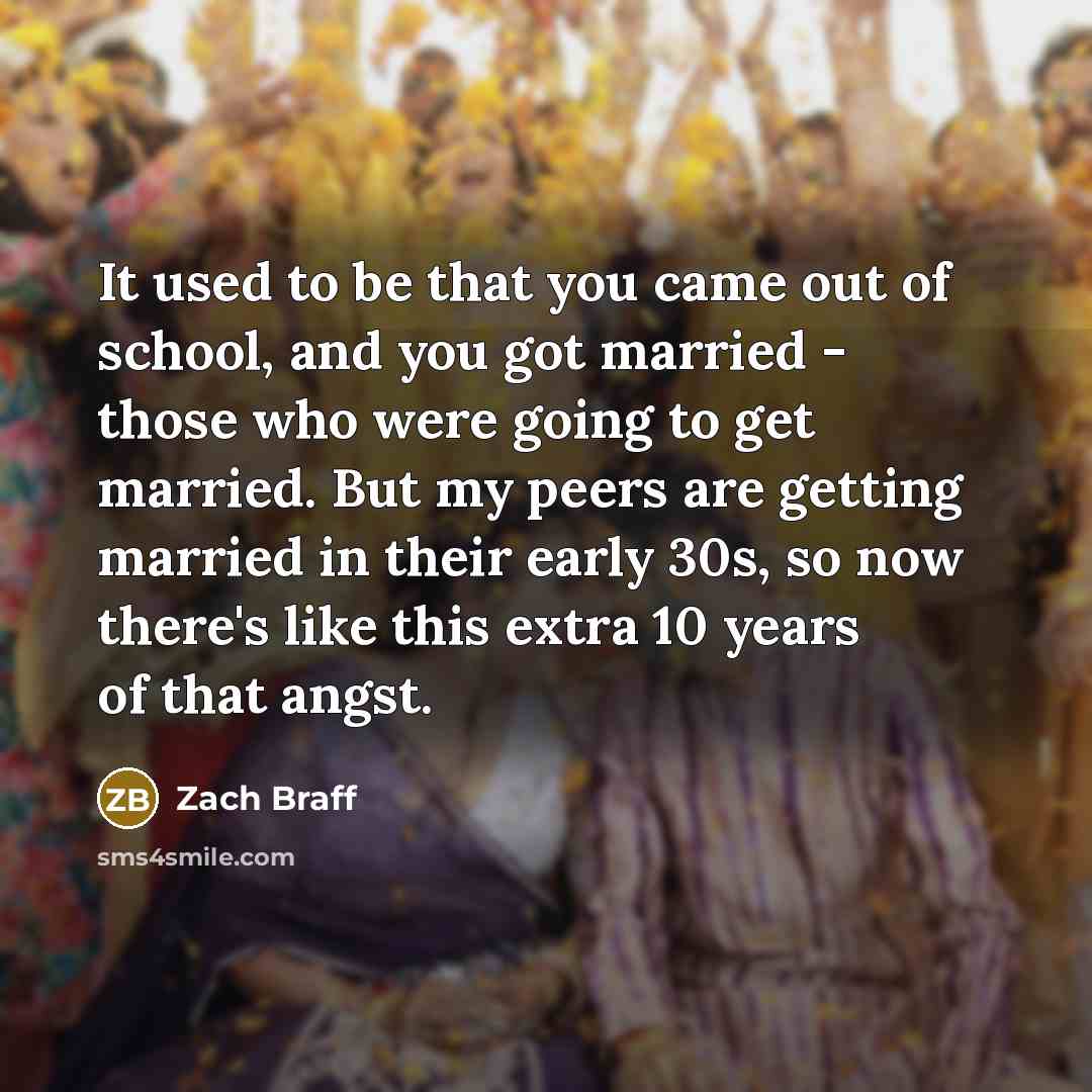 “It used to be that you came out of school,…” quote by Zach Braff