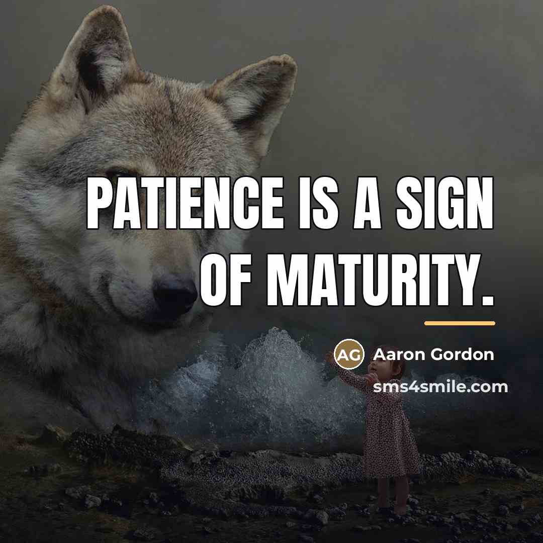 “Patience is a sign of maturity.…” quote by Aaron Gordon