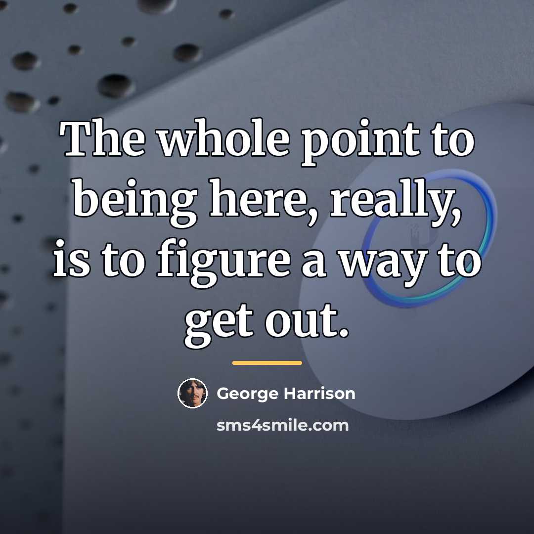 “The whole point to being here, really, is to figure…” quote by George Harrison