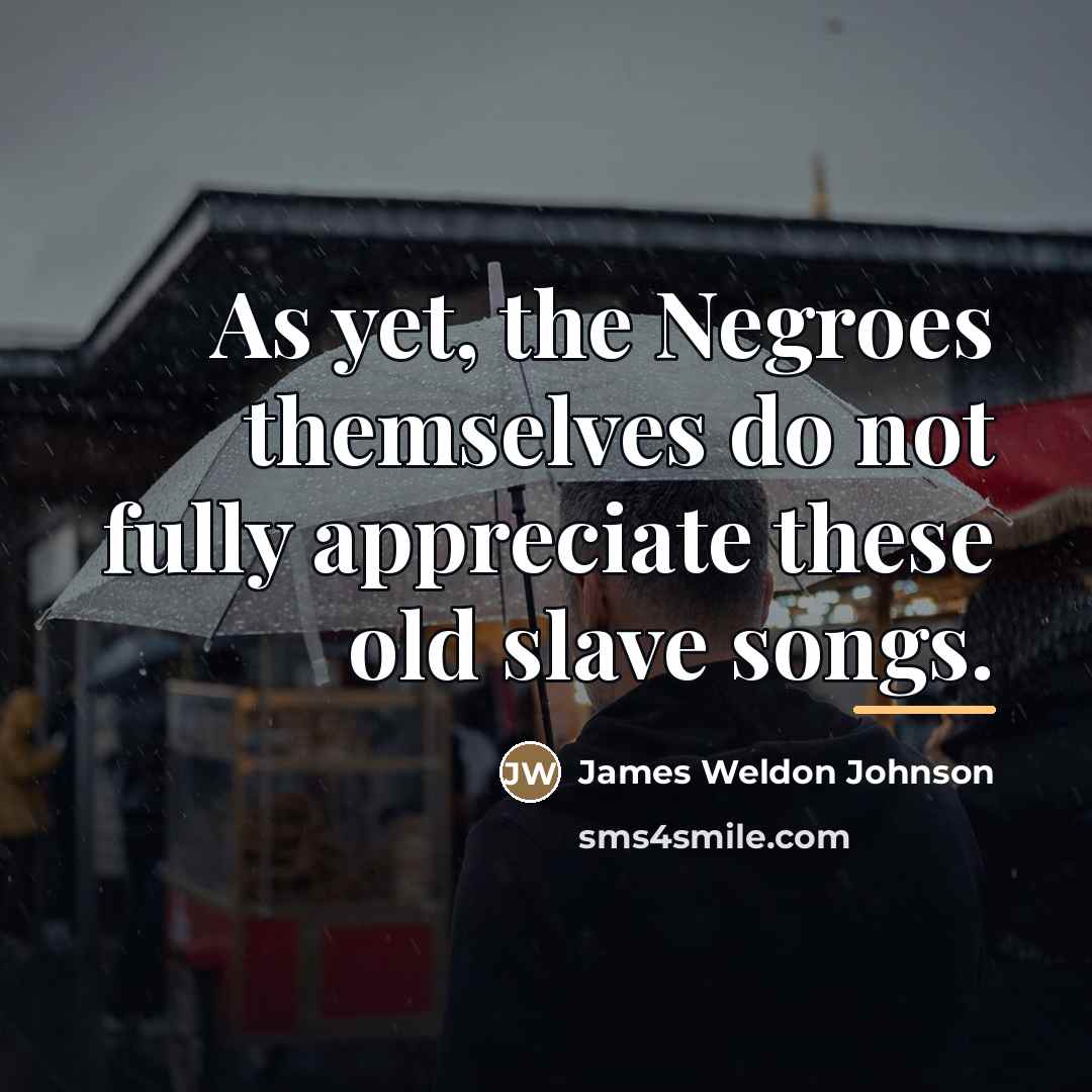 “As yet, the Negroes themselves do not fully appreciate these…” quote by James Weldon Johnson