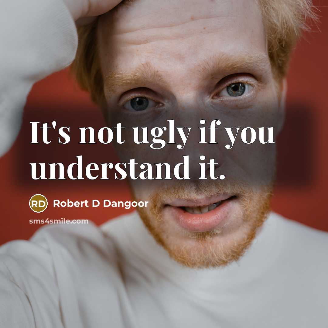 “It's not ugly if you understand it.…” quote by Robert D Dangoor