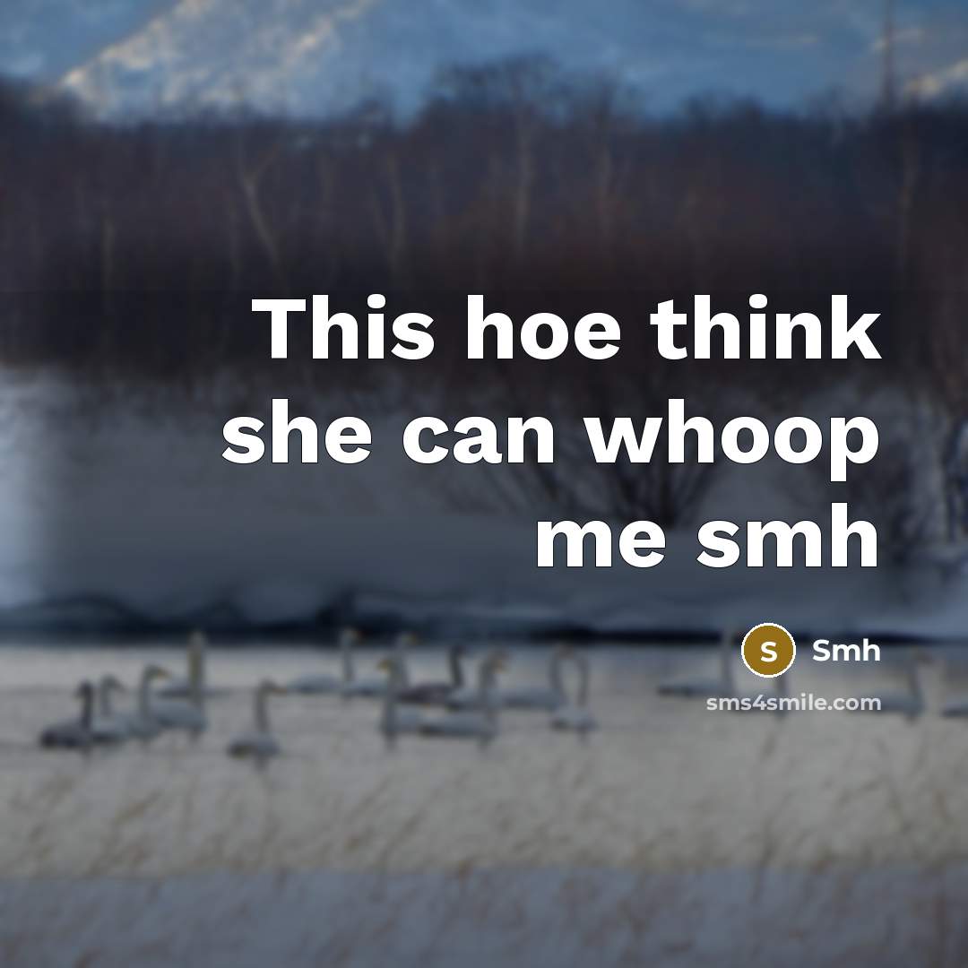 “This hoe think she can whoop me smh” quote by Smh