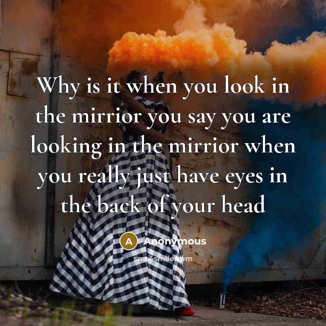 “Why is it when you look in the mirrior you…” quote by Anonymous