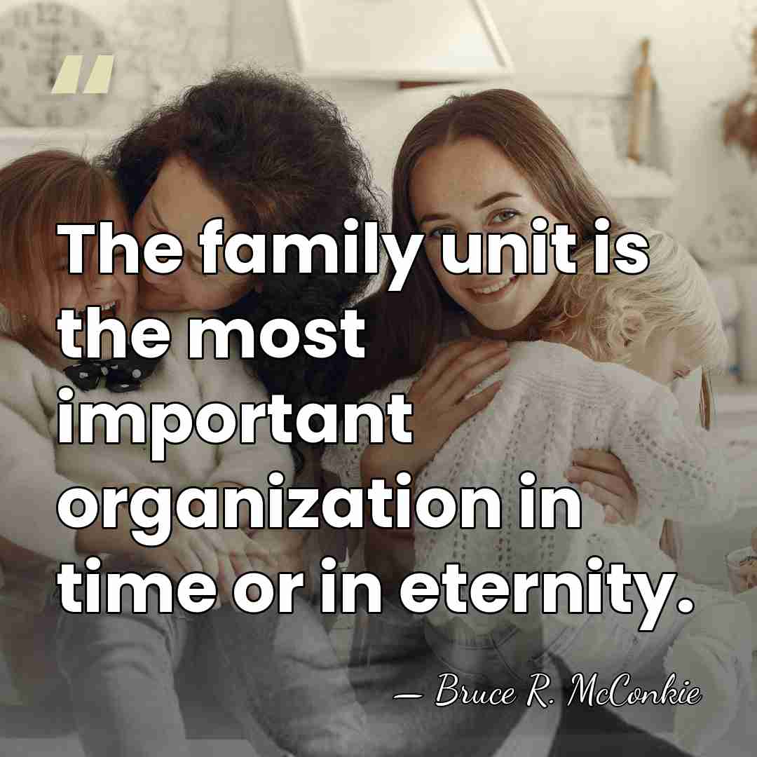 The family unit is the most important organization in time or in&hellip; - Bruce R. McConkie