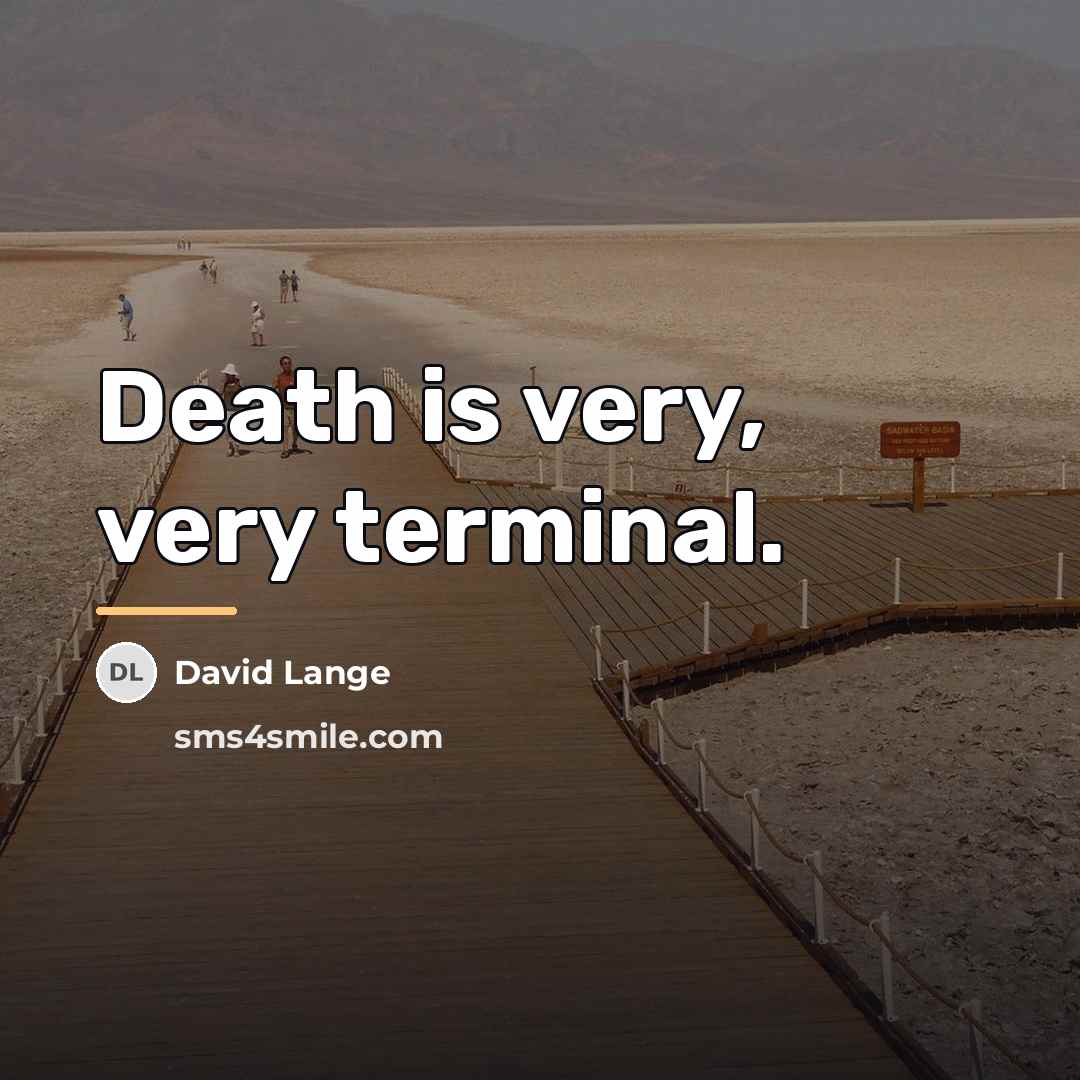 “Death is very, very terminal.…” quote by David Lange