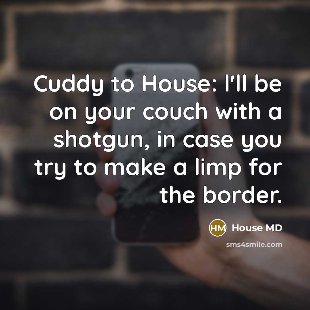 “Cuddy to House: l'll be on your couch with a…” quote by House MD