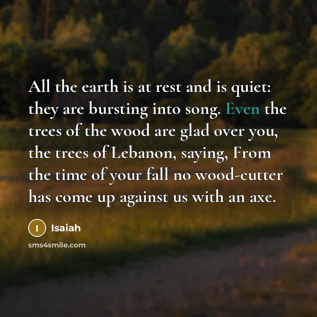 “All the earth is at rest and is quiet: they…” quote by Isaiah