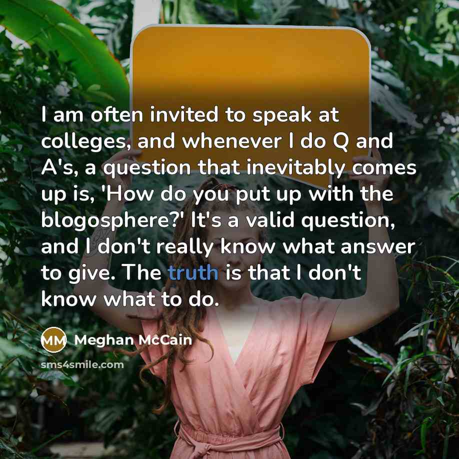“I am often invited to speak at colleges, and whenever…” quote by Meghan McCain