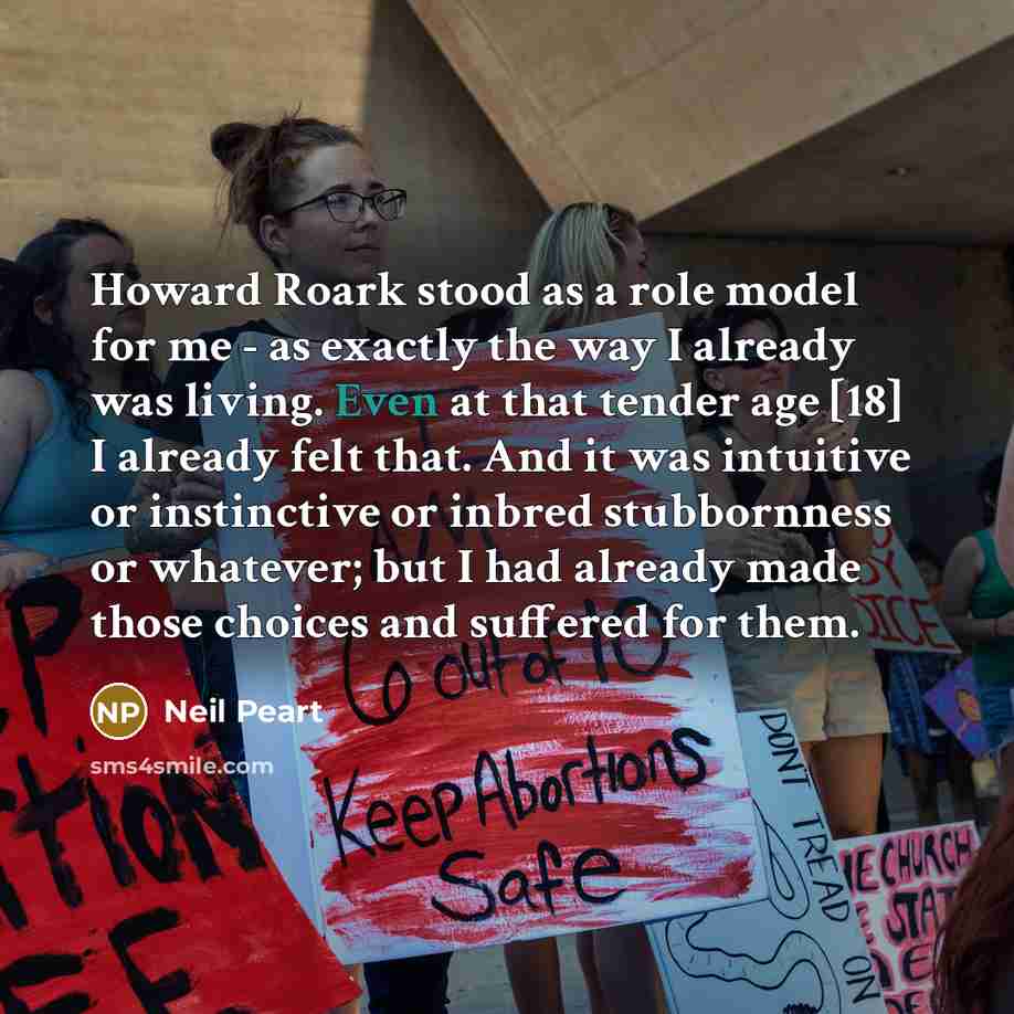 “Howard Roark stood as a role model for me -…” quote by Neil Peart