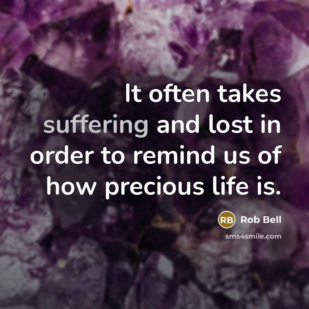 “It often takes suffering and lost in order to remind…” quote by Rob Bell