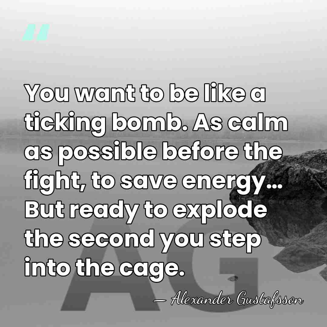 You want to be like a ticking bomb. As calm as possible&hellip; - Alexander Gustafsson