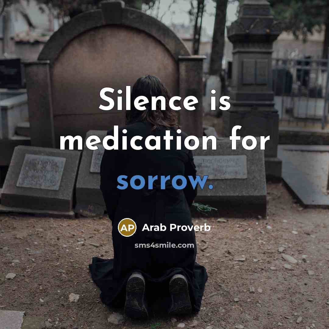 “Silence is medication for sorrow.…” quote by Arab Proverb