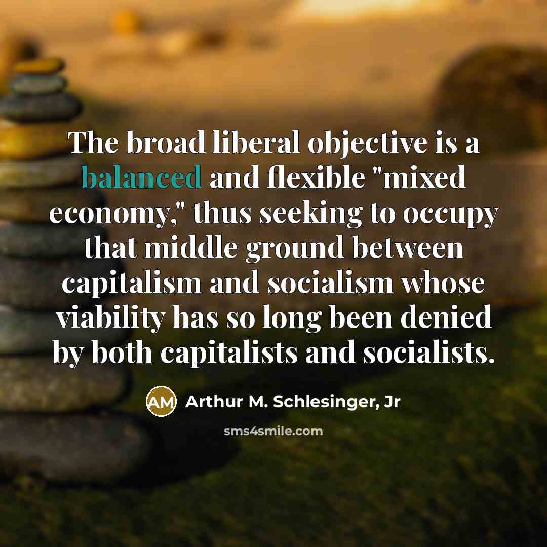 “The broad liberal objective is a balanced and flexible "mixed…” quote by Arthur M. Schlesinger, Jr