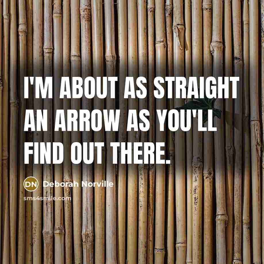 “I'm about as straight an arrow as you'll find out…” quote by Deborah Norville