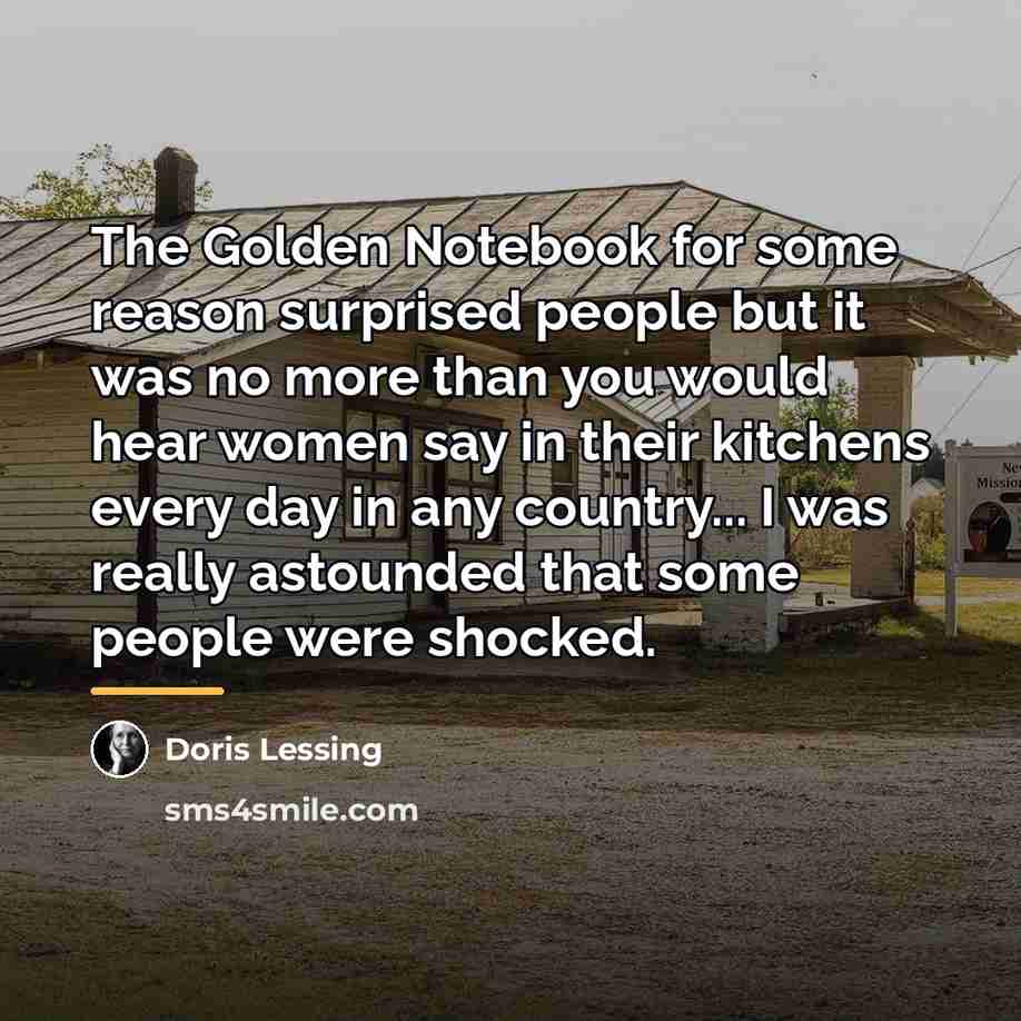 “The Golden Notebook for some reason surprised people but it…” quote by Doris Lessing