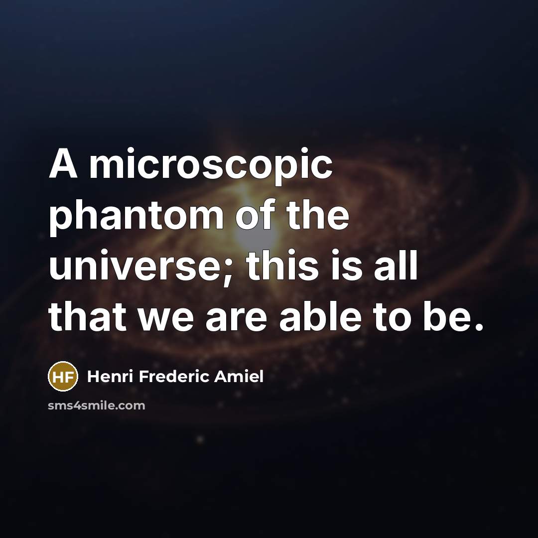 “A microscopic phantom of the universe; this is all that…” quote by Henri Frederic Amiel