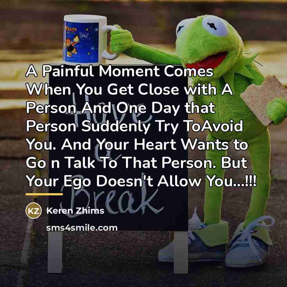 “A Painful Moment Comes When You Get Close with A…” quote by Keren Zhims