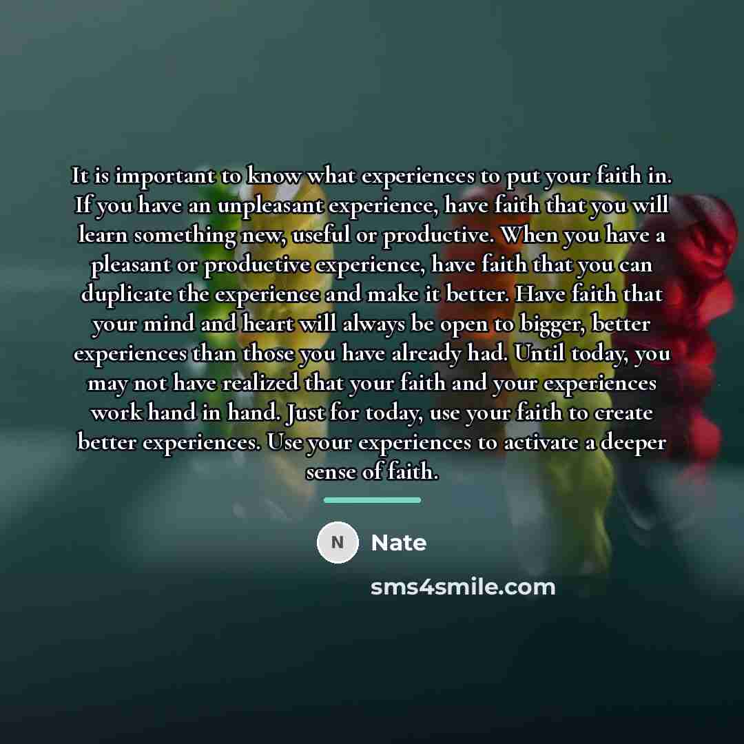 “It is important to know what experiences to put your…” quote by Nate