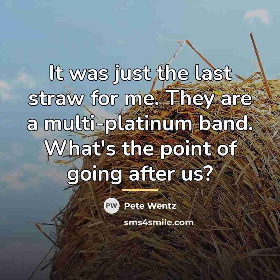 “It was just the last straw for me. They are…” quote by Pete Wentz