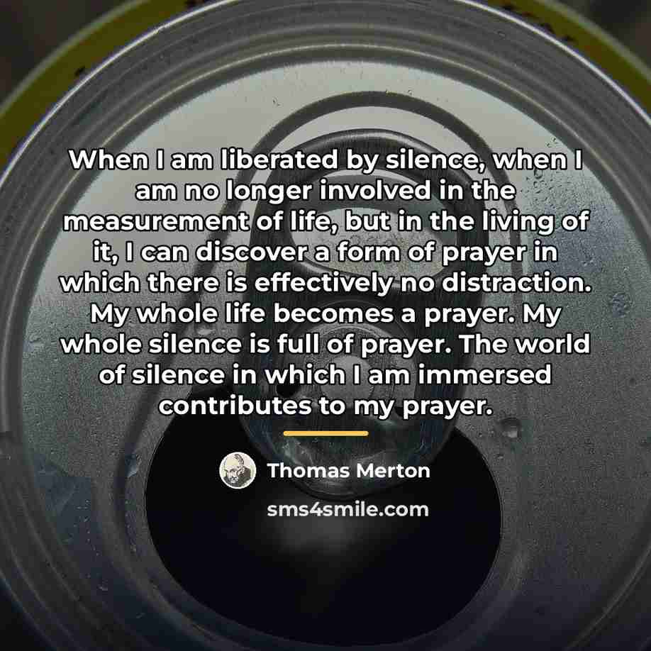 “When I am liberated by silence, when I am no…” quote by Thomas Merton