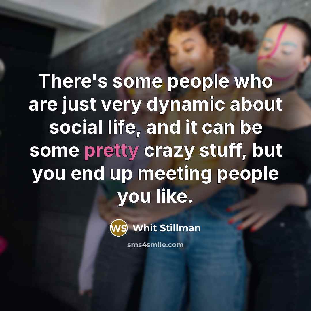 “There's some people who are just very dynamic about social…” quote by Whit Stillman