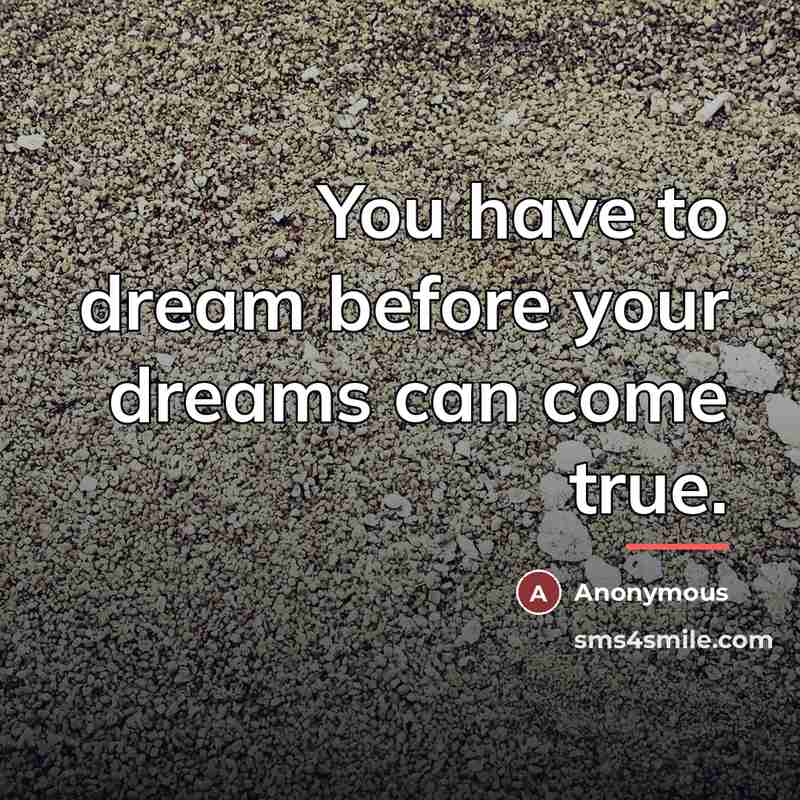 “You have to dream before your dreams can come true.…” quote by Anonymous